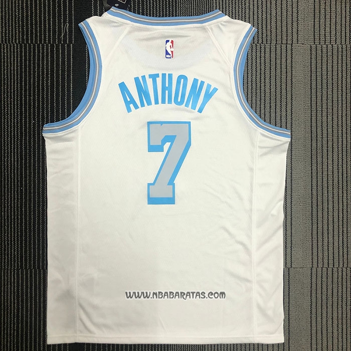 Camiseta Los Angeles Lakers Carmelo Anthony #7 Ciudad 2020-21 Blanco